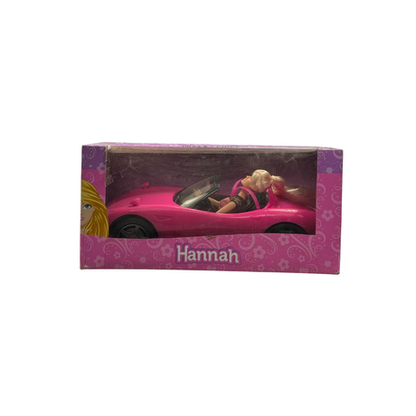 Hannah Doll and Her Pink Car Playset (Black, Pink) | Best Birthday Gift for Kids