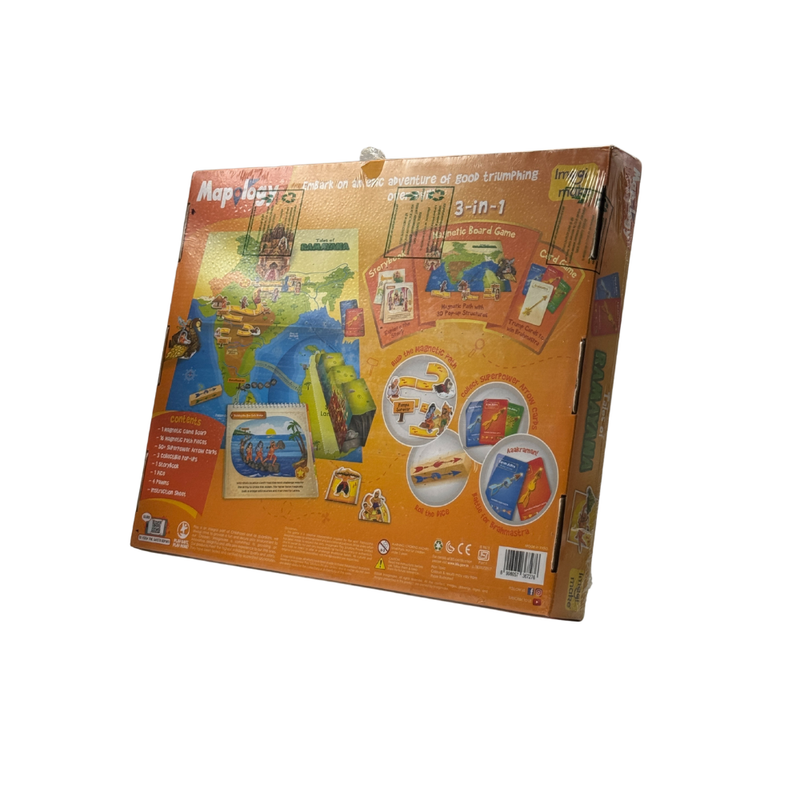 Imagimake Mapology Tales of Ramayana | 3-in-1 Fun Family Board Game | Magnetic Path Puzzle | Ramayana Storybook | Trump Cards| Gifts for Kids Age 8,9,10,11,12