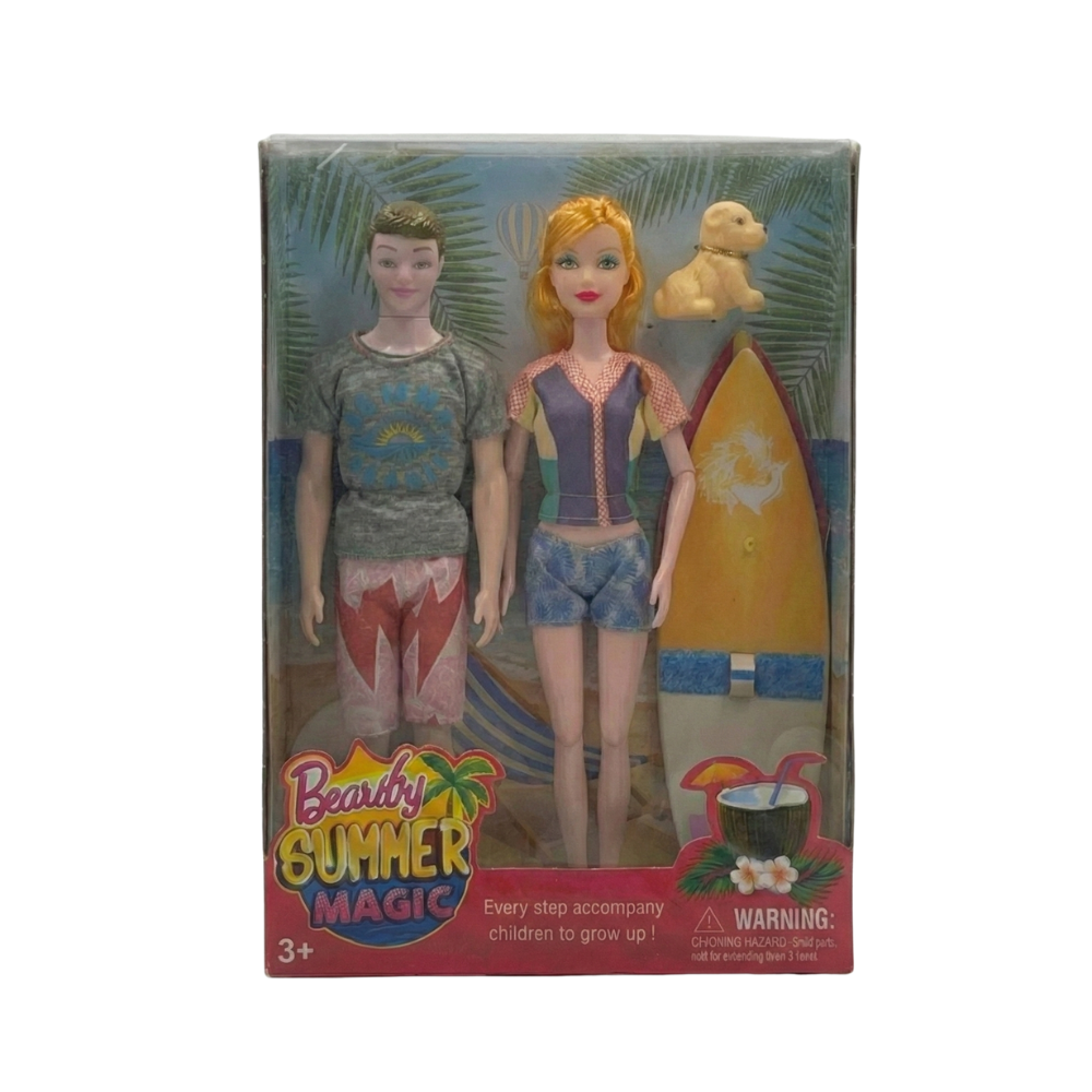 Big Size Beautiful Summer Magic Doll with Family Doll Play Set