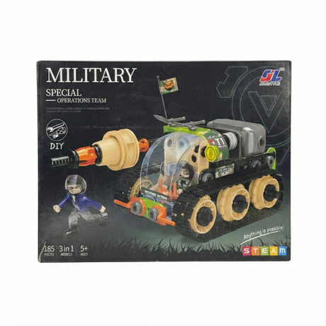 DIY 3-in-1 Disassembling Military Special Operations Kit with Safe Screw Driver for Kids[185 Pcs]