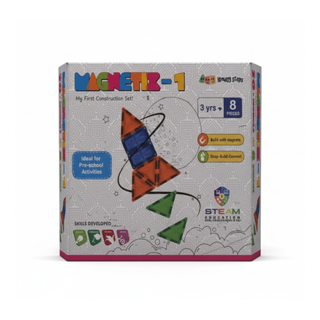 Zephyr Learning Steps Magnetix-1 My First Construction Set, Creativity and Fun Gifts for Girls, Boys, Adults, Construction Skills, Multicolor Pack