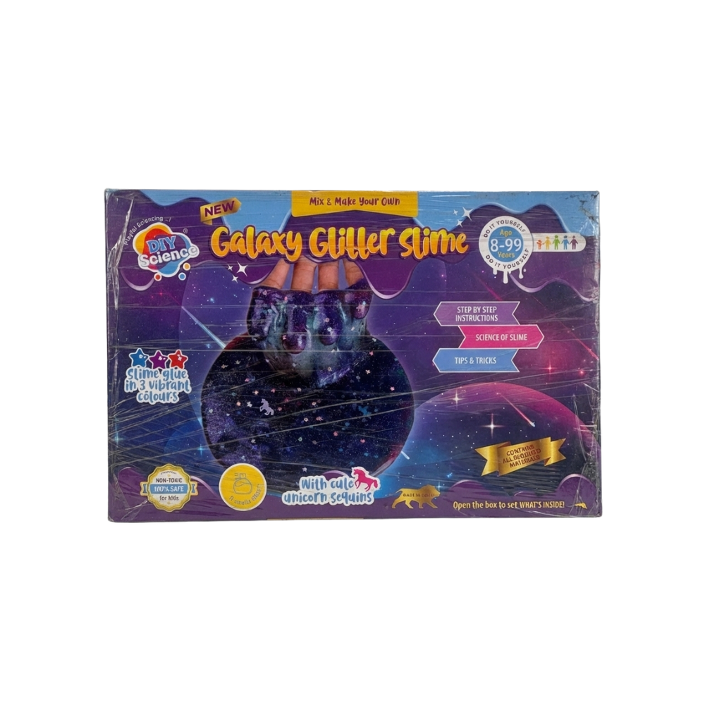 Galaxy Glitter Slime Kit | Make Blue, Pink & Purple Scented Slime | 100% Safe & Non Toxic | Glitter | Stars & Unicorns Sprinkles | Smooth & Stretchy | for Age 8+