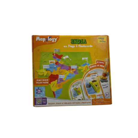 Imagimake Mapology India Map with Flash Card| Swipe & Reveal Card Game | Educational Toys for Kids 7+ Years | Kids Learning Toys | Puzzle Game for Kids 7 to 10 Years | Best Birthday Gift for Kids