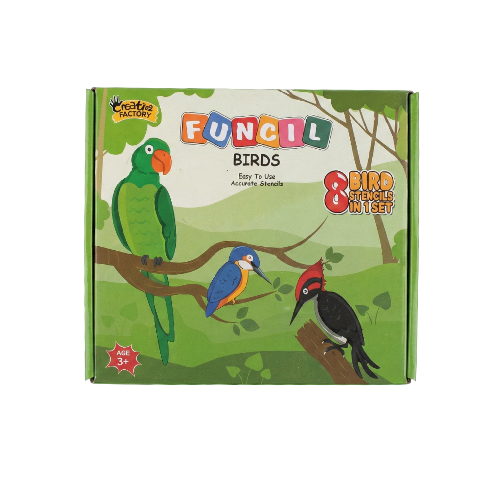 Zephyr FUNCIL – Birds Set (8), Drawing and Coloring kit, Travel Toys, for Kids 5+, Sketching kit, Return Gifts
