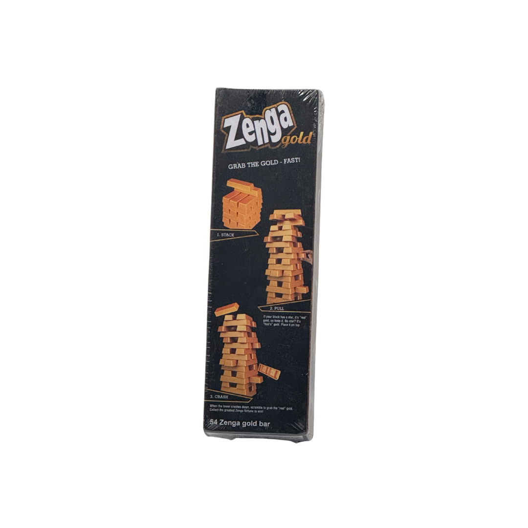 Zenga Gold Blocks 54 Pcs Challenging Tumbling Tower, Toys with Dices Board Educational Puzzle Game (Pack of 1)