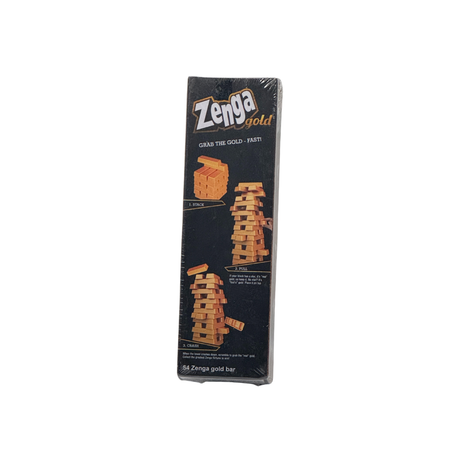 Zenga Gold Blocks 54 Pcs Challenging Tumbling Tower, Toys with Dices Board Educational Puzzle Game (Pack of 1)