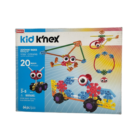 Kid K’Nex Zoomin’ Rides Building Set for Ages 3 and Up, Preschool Educational Toy, 64 Pieces