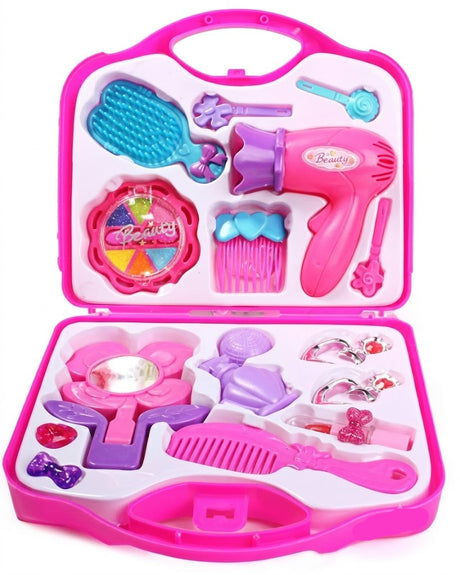 Chanak Beauty Pretend Suitcase Play Makeup Accessories Girl's Kit Toy Set  Pink