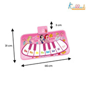 Kriiddaank Princess Portable Piano Music Mat for Kids | 8 Keys & Interactive Sounds Roll Up Floor Mat | Educational Musical Toy|Birthday Gift for Girls 3+ Years | Lightweight & Foldable Playmat