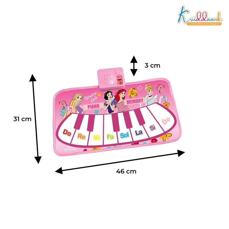 Kriiddaank Princess Portable Piano Music Mat for Kids | 8 Keys & Interactive Sounds Roll Up Floor Mat | Educational Musical Toy|Birthday Gift for Girls 3+ Years | Lightweight & Foldable Playmat