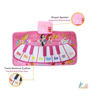 Kriiddaank Princess Portable Piano Music Mat for Kids | 8 Keys & Interactive Sounds Roll Up Floor Mat | Educational Musical Toy|Birthday Gift for Girls 3+ Years | Lightweight & Foldable Playmat