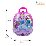 Disney Princess Backpack Kitchen Gift Set for Kids 21 Pcs Pretend Play Cooking Toy with Music, 2 in 1 Portable Backpack Kitchen Set for Girls, Includes Accessories, Pink, Gift For Ages 3+