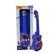 Spiderman 4 String Small Toy Guitar for Kids (3+ Years) Adjustable String Tension, Fingerstyle Tab & Pick | Educational Musical Instrument | Gift for Boys| Portable & Safe Design, Blue