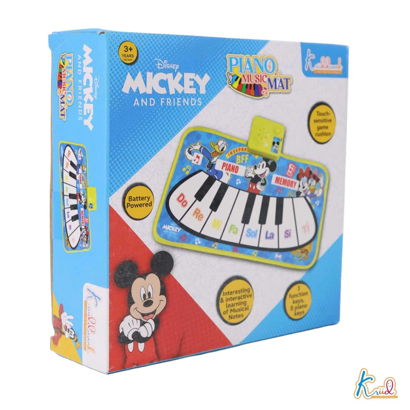 Kriiddaank Disney Mickey Mouse Piano Interactive Musical Floor Mat with 8 Piano Keys & 3 Function Keys, Portable Educational Learning Toy|Birthday Gift for Toddlers and Kids Ages 3+