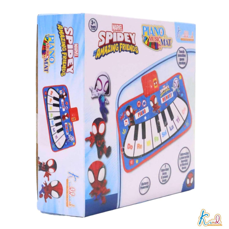 Kriiddaank Floor Piano Mat for Kids & Toddlers | Baby Playing Mat with Music 11 Keys | Musical Toy Gift for Boys & Girls Age for 1 6 | Engaging Keyboard for Toddlers (Spider Man)