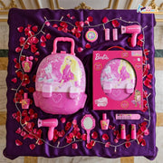 Barbie Backpack Dressing Gift Set for Kids 2 in 1 Portable Pretend Play Makeup & Vanity Set with Electronic Dryer, 13+