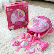 Barbie Backpack Dressing Gift Set for Kids 2 in 1 Portable Pretend Play Makeup & Vanity Set with Electronic Dryer, 13+