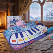 Frozen Theme Piano Music Mat Step On Floor Piano with Elsa & Anna, Touch Sensitive Musical Dance Mat for Kids Ages 3+, 8 Piano Keys & 3 Functions, Educational & Fun Toy for Girls & Boys