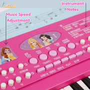 Princess Keyboard Piano for Girls 37 Keys Musical instrument with Microphone, 8 Rhythms, 8 Tones & USB/Battery Power, Educational Learning Toy Birthday Gift for Kids Aged 3+ Years Pink