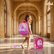 Kriiddaank Barbie Backpack Kitchen Set with Lights and Music 21 Piece Portable Pink Pretend Play Chef Toy with 12 Accessories for Girls Age 3+, Realistic Role Play & Easy Storage|Birthday Gift