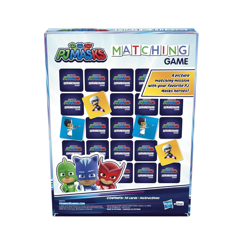PJ Masks Hasbro Gaming Matching Game for Kids Ages 3&Up,Fun Preschool Game for 1+ Players,Multicolor