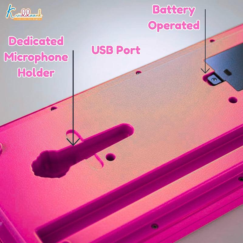 Princess Keyboard Piano for Girls 37 Keys Musical instrument with Microphone, 8 Rhythms, 8 Tones & USB/Battery Power, Educational Learning Toy Birthday Gift for Kids Aged 3+ Years Pink