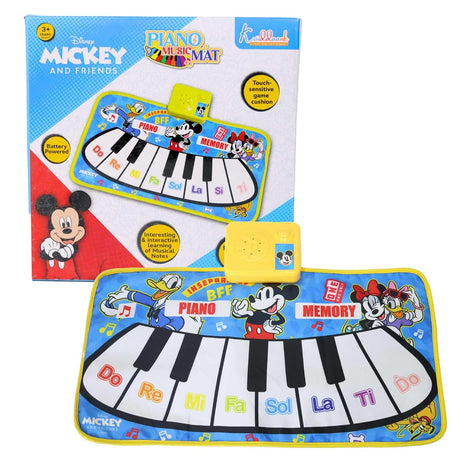 Kriiddaank Disney Mickey Mouse Piano Interactive Musical Floor Mat with 8 Piano Keys & 3 Function Keys, Portable Educational Learning Toy|Birthday Gift for Toddlers and Kids Ages 3+
