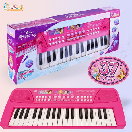 Princess Keyboard Piano for Girls 37 Keys Musical instrument with Microphone, 8 Rhythms, 8 Tones & USB/Battery Power, Educational Learning Toy Birthday Gift for Kids Aged 3+ Years Pink