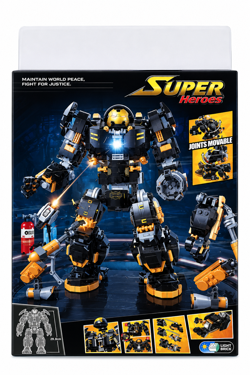 JiSi Bricks Black Steel Armor Building Set