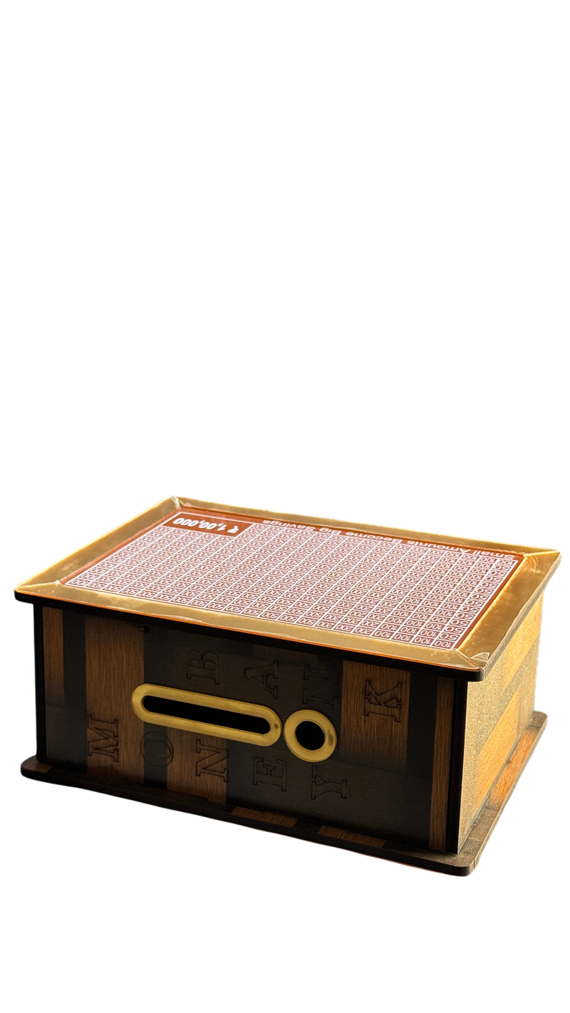 100 Days Savings Challenge Money Saving Frame | ₹1,00,000 Goal Wooden Piggy Bank | Cash Saving Box | Budget Planner for Kids & Adults | Home Office Gift