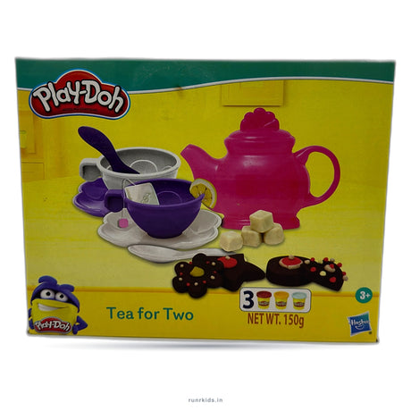 Play Doh Tea for Two Playset for Kids 3 Years and above with 3 Non Toxic Colors Multicolor (10 Pieces) Sweet Treats Playset for Kids