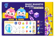 DIGE Magic Magnetic Blocks – 80 Pcs Magnetic Marble Run Set with Electric, Music & Light Features for Kids