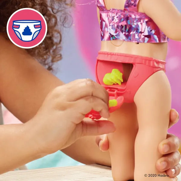 Baby Alive Sunshine Snacks Doll, Eats and Poops, Summer Themed Waterplay Baby Doll, Ice Pop Mold, Toy for Kids Ages 3 and Up, Brown Hair