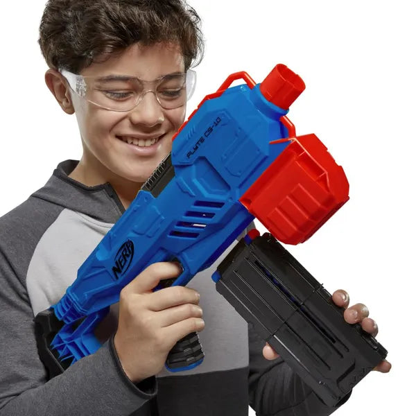 Nerf Alpha Strike Flyte Cs 10 Motorised Blaster 10 Dart Clip Fed Blasting 20 Official Nerf Elite Darts Toys for Kids, Teens, Adults, Toys for Boys & Girls,Multicolor