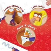 Imagimake My First Craft Kit, Kids Age 3+, 25 activities with child safe scissor, reusable dough, folding board & glue; learn to cut, fold & paste