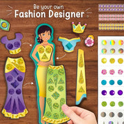 Imagimake DIY Magnetic Dress Up Indian Princess | Pretend Play Age 3+ | 15 dresses, 15 accessories, 700+ stickers & stones + bonus magnet doll & studio; mix & match Indian lehengas & sarees