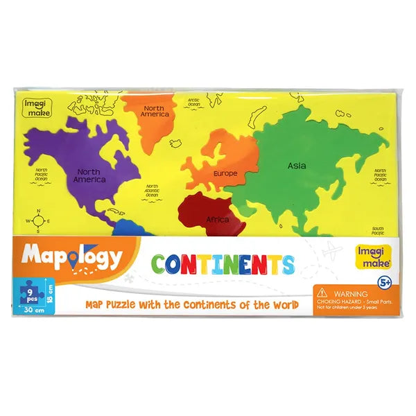 Imagimake Mapology Continents - Educational Toy and Learning Aid for Boys and Girls - Map Puzzle Kid