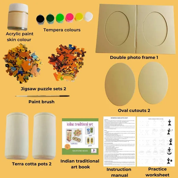 TOYKRAFTT Indian Art Forms Kits, Warli Art Painting Kit & Craft Kit for Girls 9 12, DIY Traditional Toys for Kids 9 10 Years Old Boys, 11 Year Girl Gift