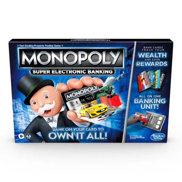 Monopoly Super Electronic Banking Board Game, Cashless Tap Technology, Board Game for Kids Teens and Adults, Strategy Games for Boys & Girls, Birthday Gift for Kids Ages 8+