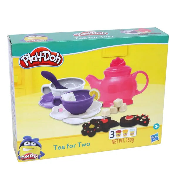 Play Doh Tea for Two Playset for Kids 3 Years and Up with 3 Non Toxic Colors Multicolor (10 Pieces) | Sweet Treats Playset for Kids