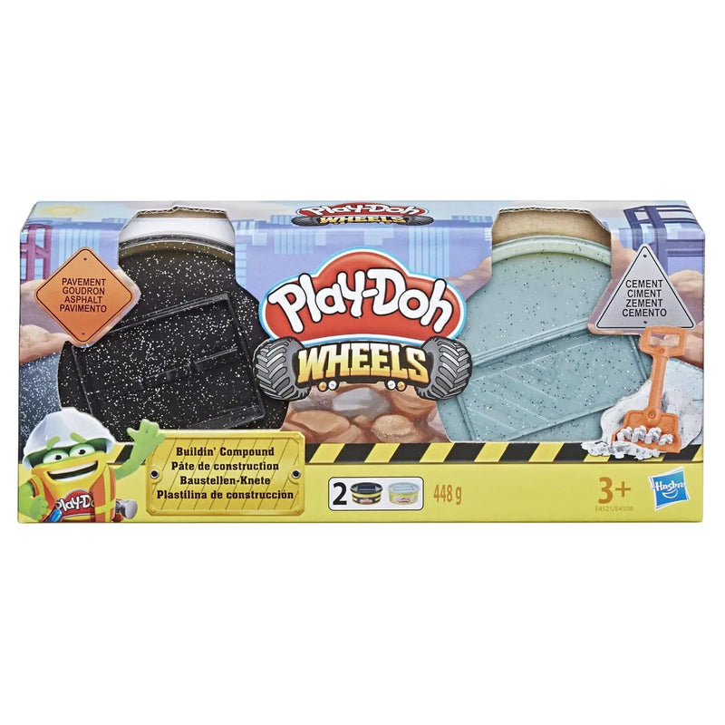 Play Doh Wheels Gravel Yard Construction Toy With Non Toxic Pavement Buildin' Compound Plus 3 Additional Colors,Multicolor