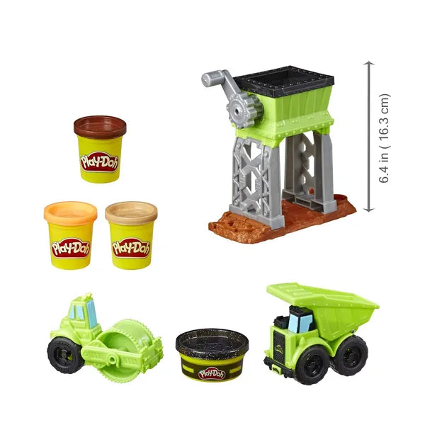 Play Doh Wheels Gravel Yard Construction Toy With Non Toxic Pavement Buildin' Compound Plus 3 Additional Colors,Multicolor