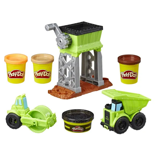 Play Doh Wheels Gravel Yard Construction Toy With Non Toxic Pavement Buildin' Compound Plus 3 Additional Colors,Multicolor