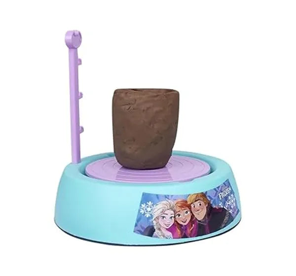 Frozen Theme Pottery Wheel Kit for Kids Elsa & Anna Clay Art & Craft Set with 800g Clay,6 Acrylic Paints & Sculpting Tools Educational DIY Pottery Making Toy for Girls Age 8+