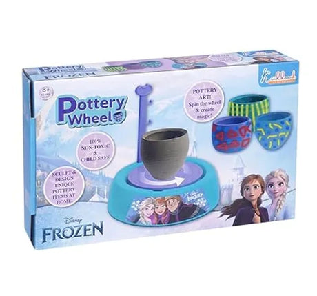 Frozen Theme Pottery Wheel Kit for Kids Elsa & Anna Clay Art & Craft Set with 800g Clay,6 Acrylic Paints & Sculpting Tools Educational DIY Pottery Making Toy for Girls Age 8+