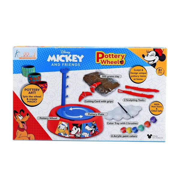 Mickey Kids Pottery Wheel Battery Operated With Molding Clay & Painting Kit Set Learning And Education Multicolor Board Game Toys For Kids (Mickey)