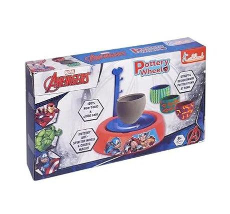 Avengers Theme Pottery Wheel Superhero Clay Art & Craft Kit for Kids 8+ | DIY Pottery Studio with 800g Clay, Paints & Tools |Educational & Creative Birthday Gift | Non Toxic & Safe