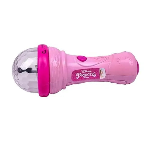 Disney Princess Musical Microphone for Kids Pink Karaoke Singing Mic with Rotating Disco Lights & Projector, Interactive Learning Sound Toy for Girls 3+ Years, Ideal Birthday Gift