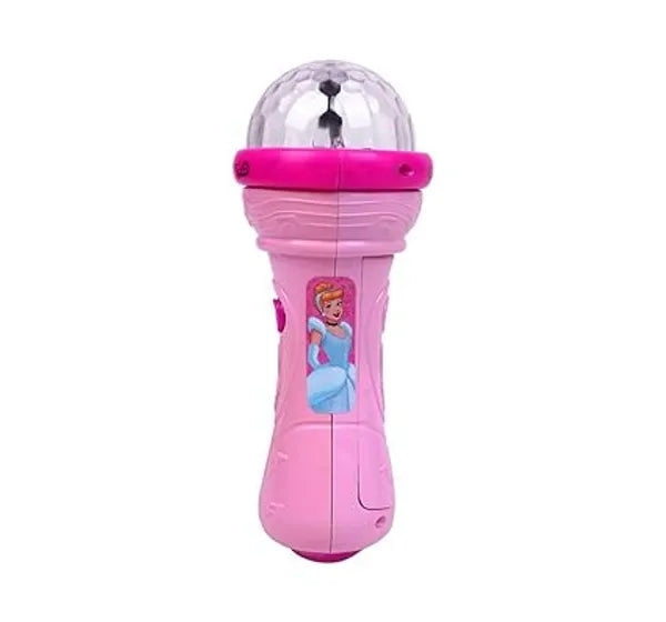 Disney Princess Musical Microphone for Kids Pink Karaoke Singing Mic with Rotating Disco Lights & Projector, Interactive Learning Sound Toy for Girls 3+ Years, Ideal Birthday Gift
