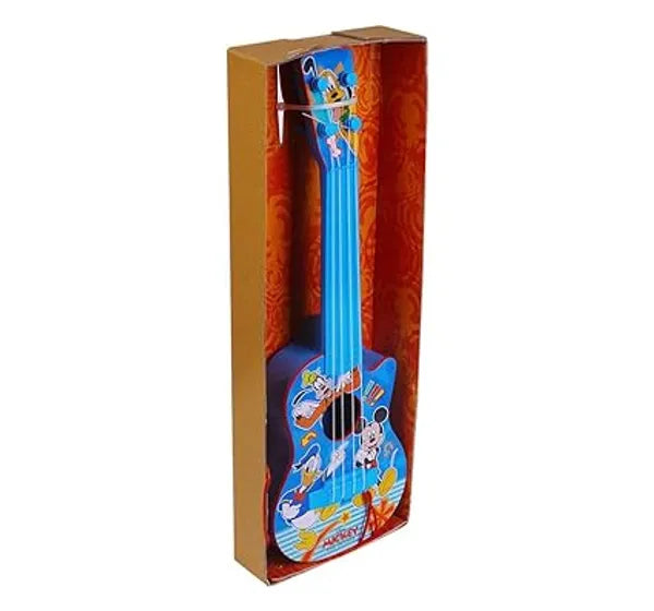 Disney Mickey Mouse Small Guitar for Kids 4 String Toy Musical Instrument with Adjustable Tension, Fingerstyle Tab & Pick Portable, Safe & Educational Gift for Boys & Girls Ages 3+
